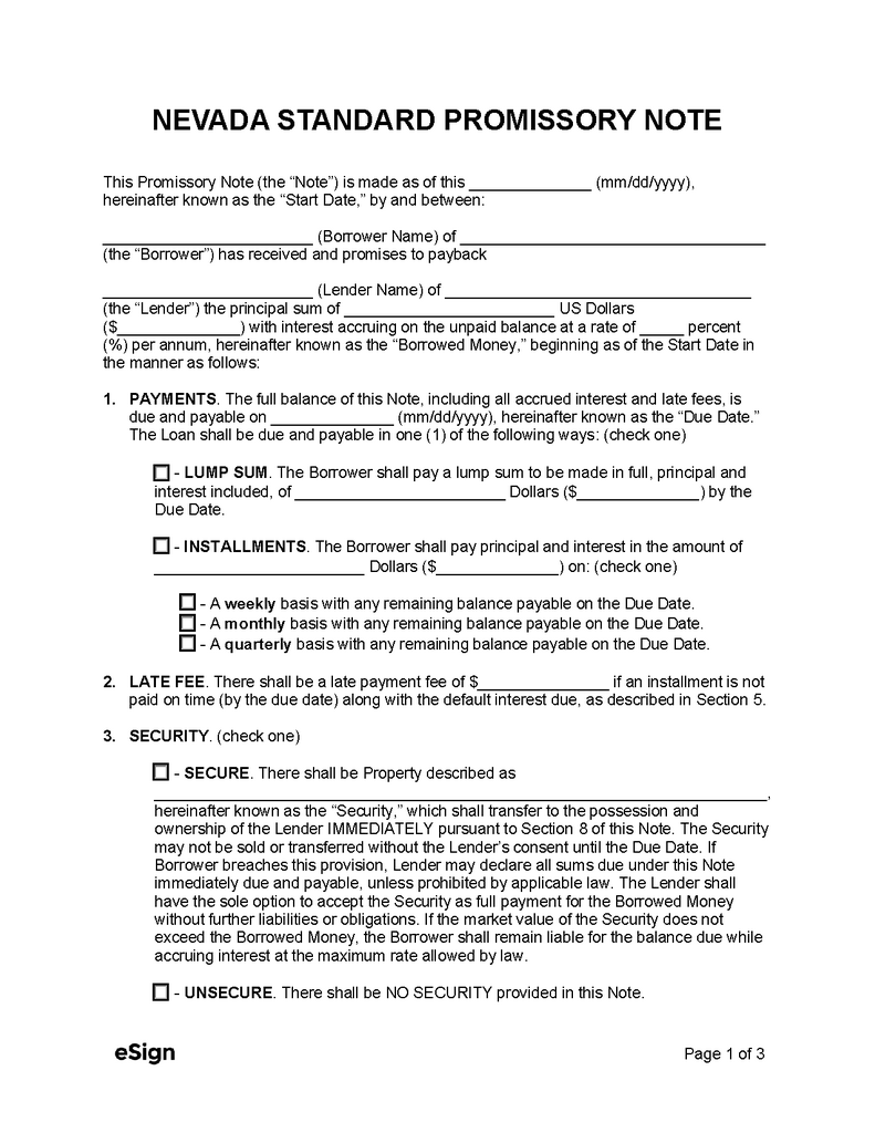 Blank Nevada Well-being Department PDF Design Template